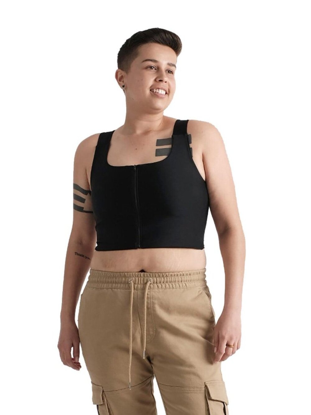 Gender Bender Zip Up Front Chest Binder Size L - EXCELLENT CONDITION